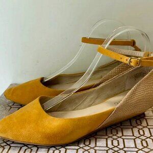 Anthropologie Lien.Do “Cordoba” Suede Ankle Strap Mini Kitten Wedges – Size 8 ✨